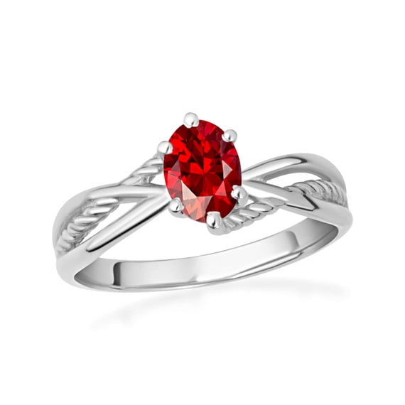 925 Sterling Silver Custom Oval Birthstone Infinity Rope Band Ring ...