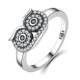 thumbnail image 1 of 925 Sterling Silver Cute Owl Stackable Finger Ring, 1 of 1