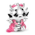 thumbnail image 1 of 925 Sterling Silver Cute Pink Little Dragon Charm for Bracelet Charms Bangle Pendant Jewelry, 1 of 5