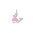thumbnail image 1 of 925 Sterling Silver Cute Pink & White Whale Charm for Girls Charm Bracelets, 1 of 2