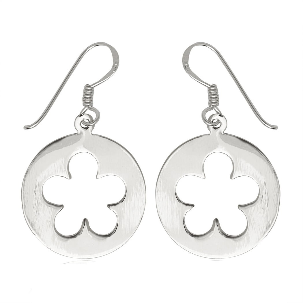 925 Sterling Silver Daisy Disc Drop Hook Earrings Stud Earring for Women