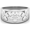 thumbnail image 1 of 925 Sterling Silver Daisy Flower Wide band Valentines Day Gifts Ring Comfort Fit Victorian Band, 1 of 5