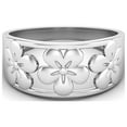 thumbnail image 1 of 925 Sterling Silver Daisy Flower Wide band Valentines Day Gifts Ring Comfort Fit Victorian Band, 1 of 5