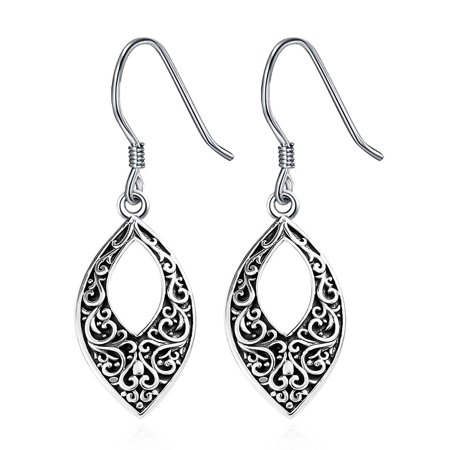 Shop LC 925 Sterling Silver Dangle Earrings - Celtic Dangling Earrings for Women - Filigree Drop Costume Jewelry for Women Birthday Gifts