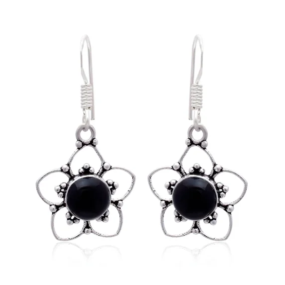925 Sterling Silver Dangle Earrings with Real Gemstones Handmade Women’s Jewelry Gift for Wife, Mom, Girlfriend