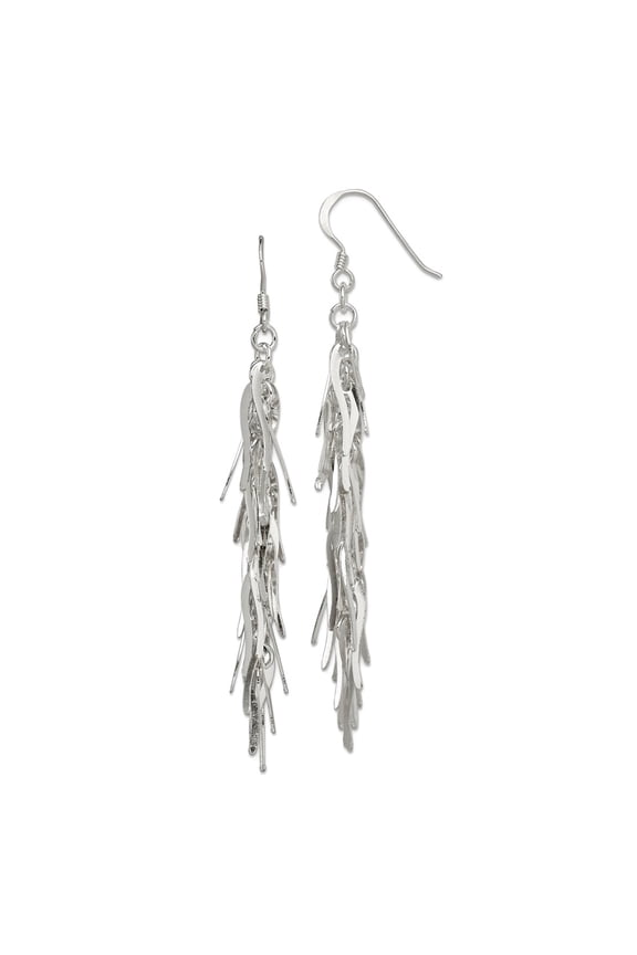 925 Sterling Silver Polished Shepherd hook Drop Squiggle Earrings 78x15mm Wide Dangle Earring for Women