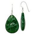 thumbnail image 1 of 925 Sterling Silver Shepherd hook Large Crack Aventurine Green Tear Drop Earrings 49x23mm Wide Dangle Earring for Women, 1 of 2