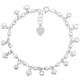 thumbnail image 1 of 925 Sterling Silver Dangling Beads Bells & Hearts Charm Bracelet 14mm, 1 of 1