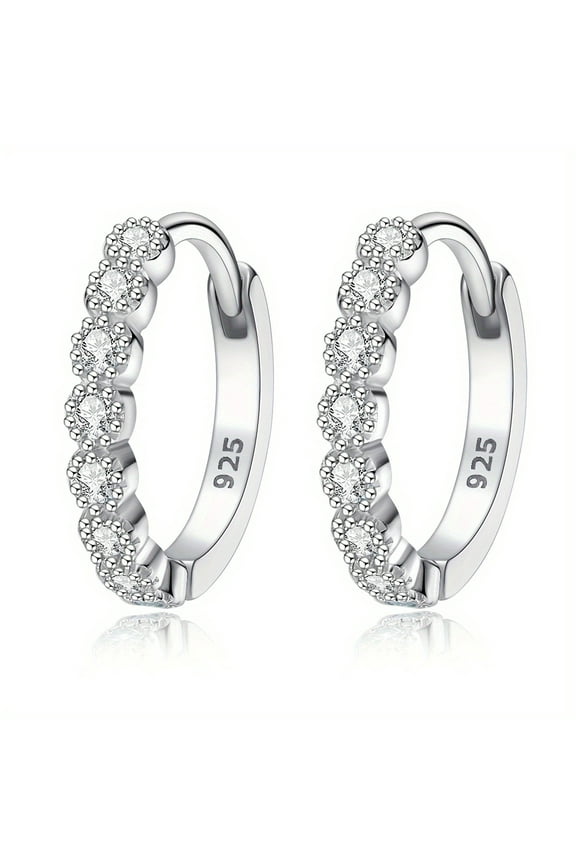 925 Sterling Silver Delicate Hoop Earrings - Elegant & Luxurious, Perfect for Dates and Weddings,slivery