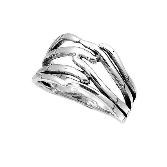 925 Sterling Silver Designer Style Ring Size 10
