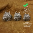 thumbnail image 1 of 925 Sterling Silver Details Wolf Man Ring Biker Punk Jewelry TA323 Small Model US Size 8, 1 of 17