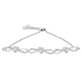 thumbnail image 1 of .925 Sterling Silver Diamond Accent Heart and Infinity 4”-10” Adjustable Bolo Bracelet (I-J Color, I3 Clarity), 1 of 6