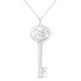 thumbnail image 1 of .925 Sterling Silver Diamond Accent Scorpio Zodiac Key 18" Pendant Necklace (K-L Color, I1-I2 Clarity), 1 of 7