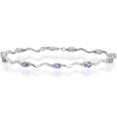 thumbnail image 1 of 925 Sterling Silver Diamond Blue Tanzanite Chain Gemstone Tennis Bracelet, 1 of 6