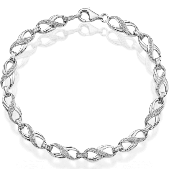 925 sterling silver diamond chain tennis charm bracelet
