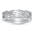 thumbnail image 1 of 925 Sterling Silver Diamond CZ 3pc Stackable Ring Set, 1 of 2