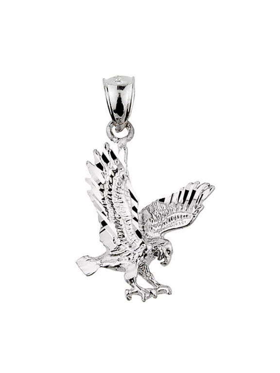 Sterling Silver Diamond Cut Eagle Pendant