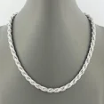 thumbnail image 1 of 925 Sterling Silver Diamond Cut Rope Chain 5mm Mens Necklace Rhodium Finish, 1 of 2