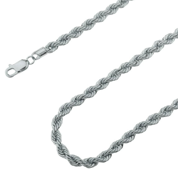 925 Sterling Silver, Diamond Cut Rope Chain 5mm Necklace – Perfect Gift for Her Him - Hypoallergenic and Tarnish Resistant - By Oliver & Navy