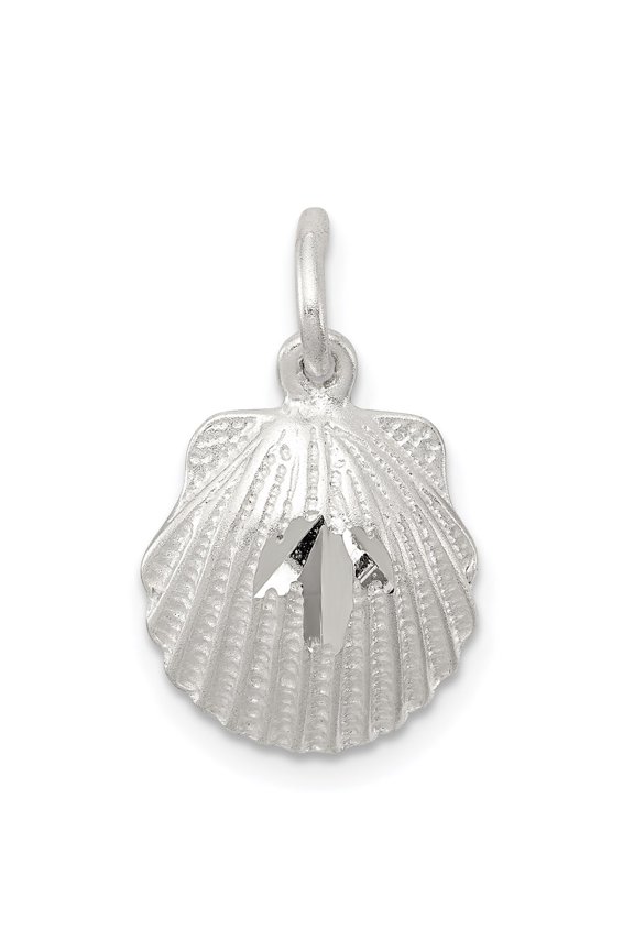 925 Sterling Silver Diamond Cut Shell Charm Pendant Fine Jewelry For Women Gifts For Her