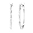 thumbnail image 1 of 925 Sterling Silver Diamond Hoop Earrings (0.02 Carat), 1 of 4