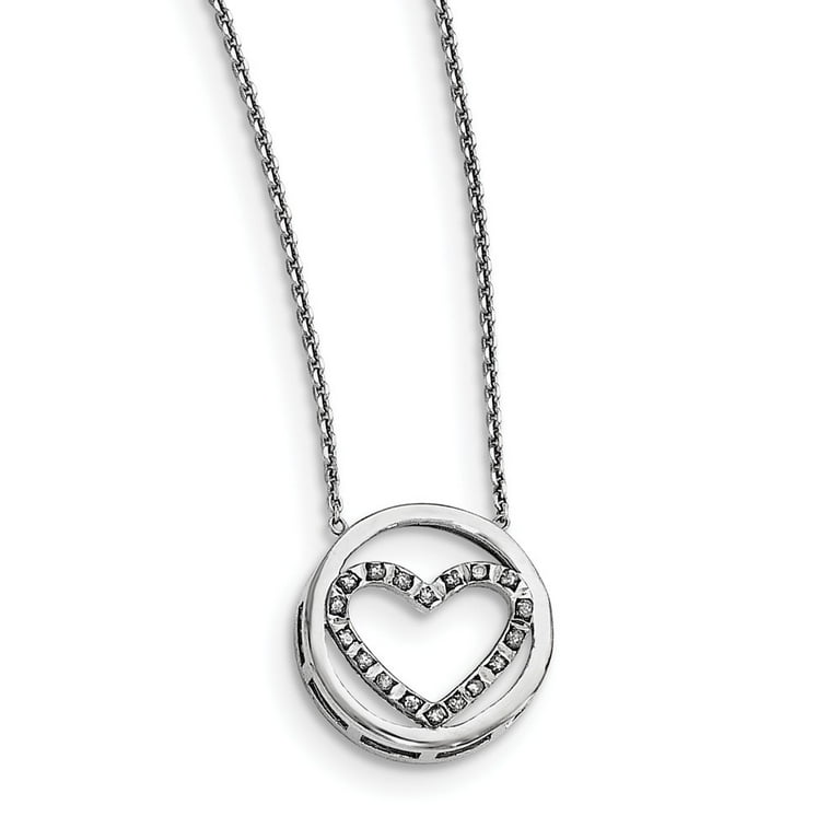 Sterling Silver Diamond Mystique Circle Heart Pendant Necklace Sterling Silver Diamond Mystique Circle Heart Pendant Necklace