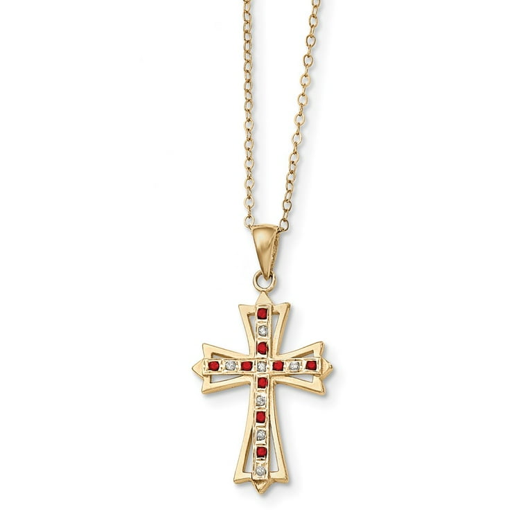 Mens ruby deals cross necklace