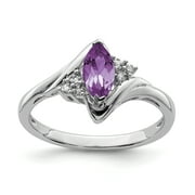 ICE CARATS 925 Sterling Silver Diamond Purple Amethyst Band Ring Size 7.00 Gemstone Fine Jewelry For Women Gifts For Her