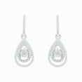 thumbnail image 1 of Cali Trove, 925 Sterling Silver Diamond Teardrop Dangle Earrings for Women, 1/10 Ct natural diamond earring for women, 1 of 7