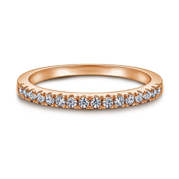 Sterling Silver Diamond Ring Korean Style Wedding Band Half Length Index Finger Ring Individually Packed Rose