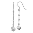thumbnail image 1 of 925 Sterling Silver Dice and Beads Long Drop Dangle Earrings 48.4x5.4mm Wide Dangle Earring for Women, 1 of 2