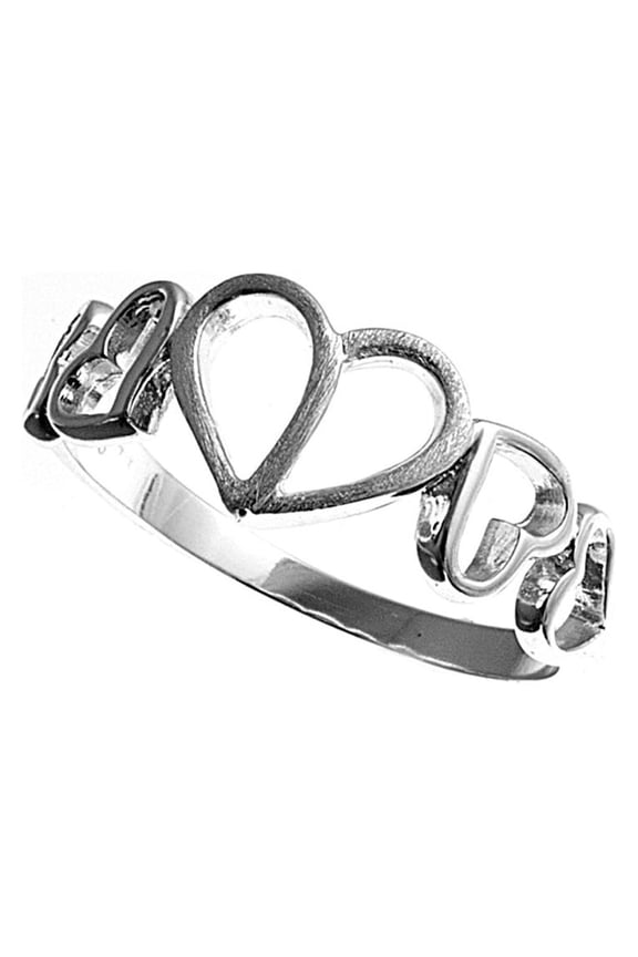925 Sterling Silver Divided Heart Ring Size 8