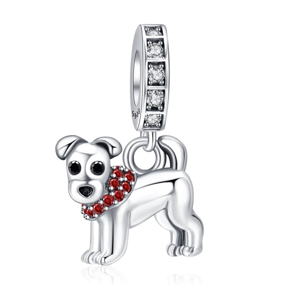 NINGAN 925 Sterling Silver Dog Animal Pendant Charm Fits Bracelets & Necklaces