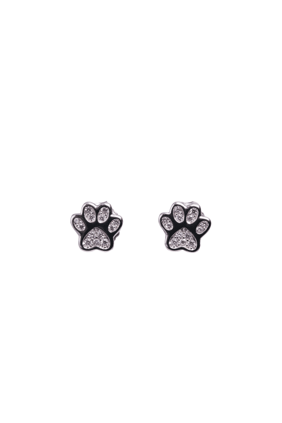 925 Sterling Silver Dog Paw Stud Earrings – Cute Animal CZ Pave Paw Print Earrings, Hypoallergenic Minimalist Jewelry for Women with RTT Jewelry Box