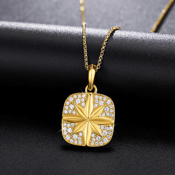 925 Sterling Silver Dog Tag Pendant Moissanite Studded.