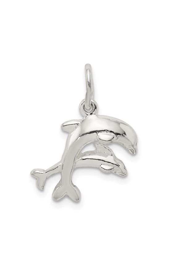 925 Sterling Silver Dolphins Charm Pendant Fine Jewelry For Women Gifts For Her