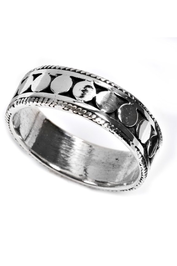 925 Sterling Silver Dots Pattern Ring Size 9