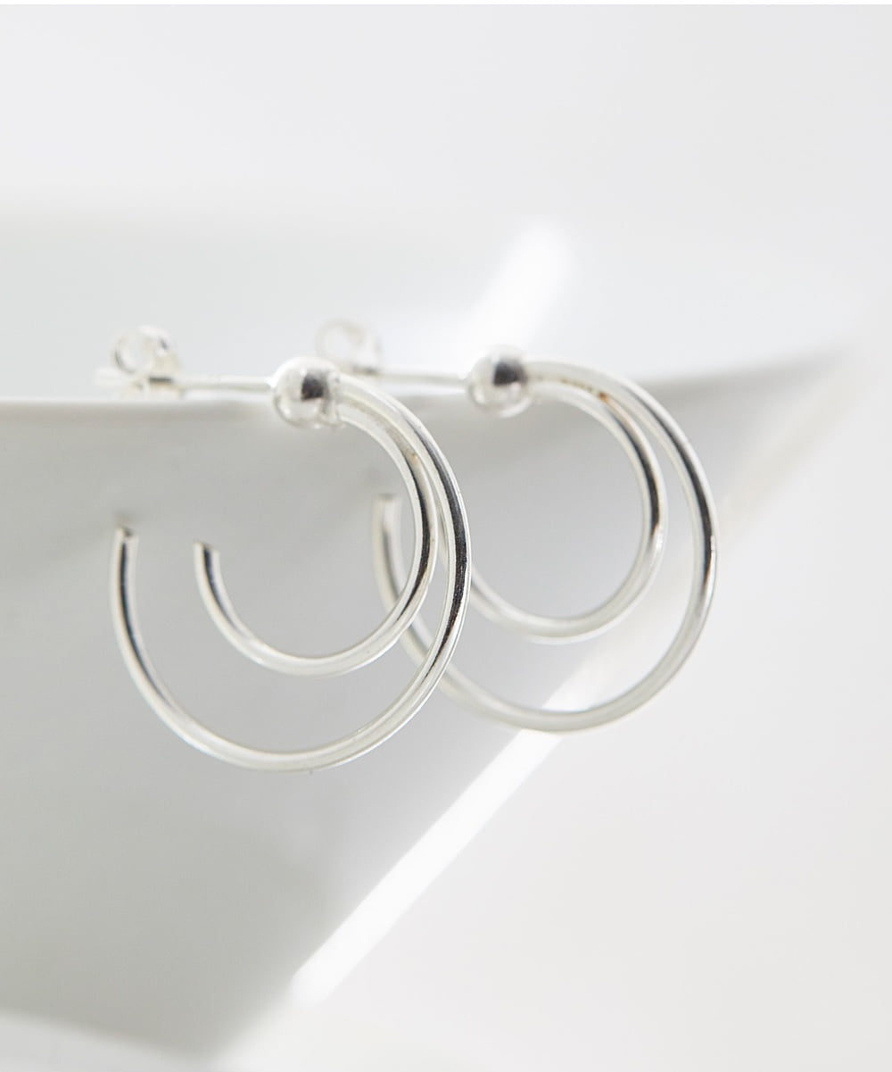Silver hoop earrings with post back discount