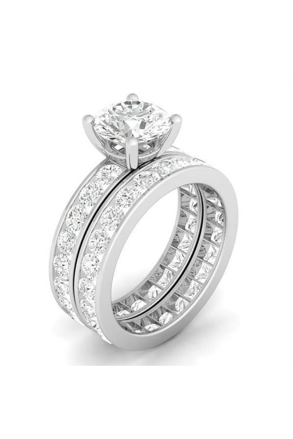 925 Sterling Silver Double Eternity Wedding Rings for Women Wedding Ring Set Make Great Anniversary Gifts