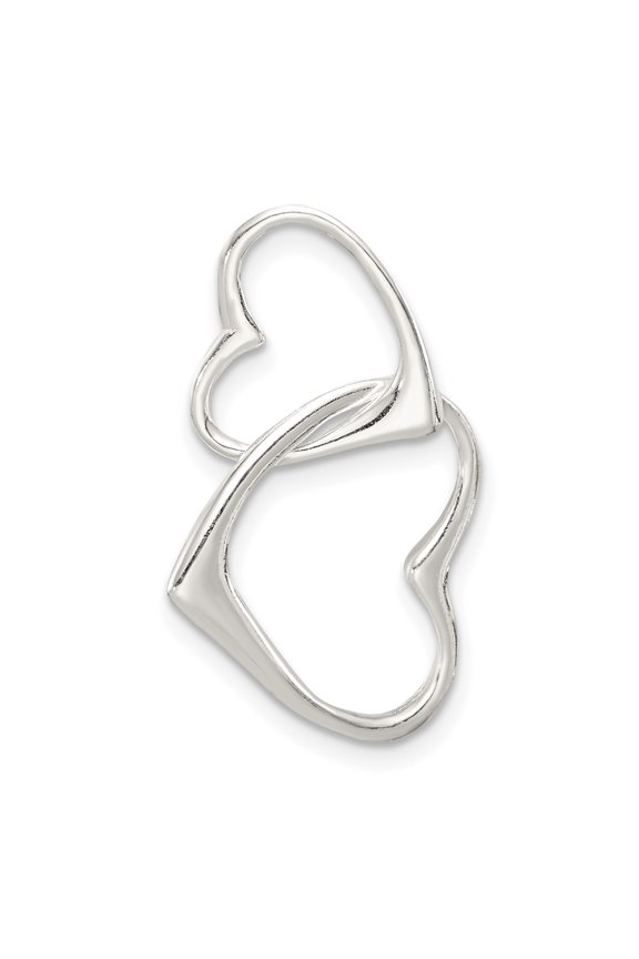925 Sterling Silver Double Heart Shaped Pendant