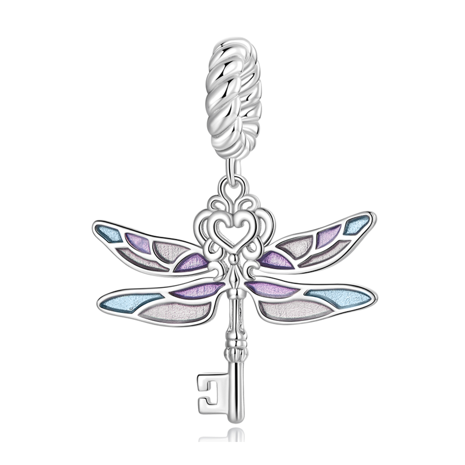 NINGAN 925 Sterling Silver Dragonfly Color Enamel Dangle Charm for Women Pandora Charm Bracelet & Necklaces