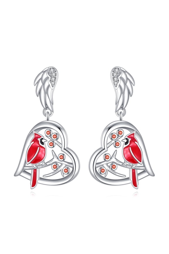 925 Sterling Silver Cardinal Earrings for Women