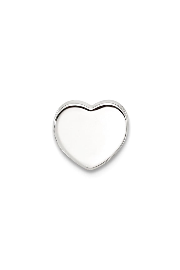 925 Sterling Silver E-coated Love Heart Slide Charm 7.28mm long 2.82mm Thick Pendant Necklace for Women