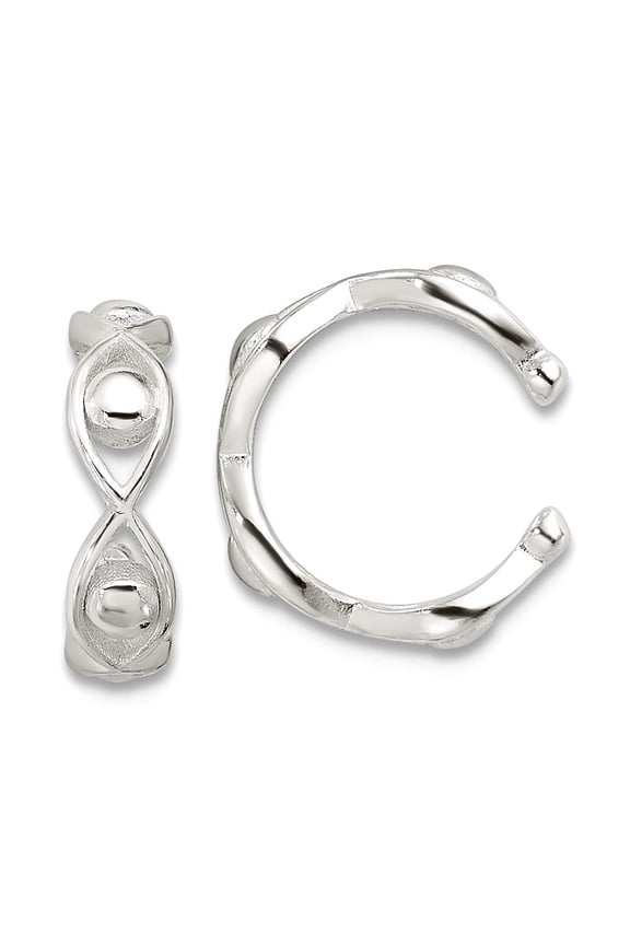 925 Sterling Silver E-coating Polished Pair Of 2 Ear Cuffs 11.5x10.6mm Wide 3.4mm Thick Ear Cuff for Women