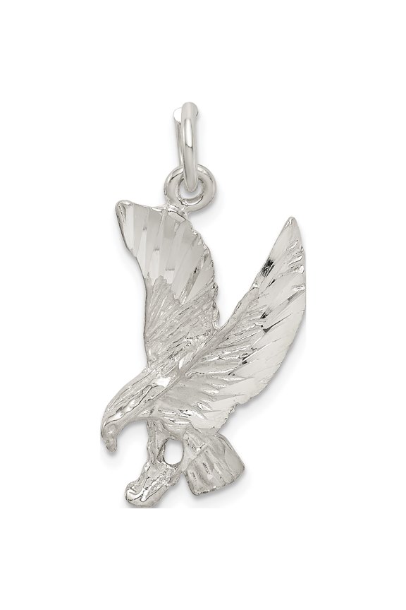 Sterling Silver Eagle Charm Solid Casted Diamond-cut Refined Delicate Lustrous Made for expressing your unique story
