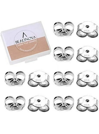BEADNOVA Safety Backs for Earrings Secure Earring Backs Replacements  Hypoallergenic Pierced Earring Backs Stoppers for Studs Lock Earring Backs  for