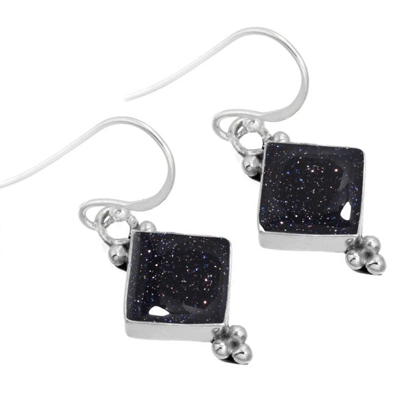 Blue Sunstone Women Jewelry 925 Sterling Silver Earring