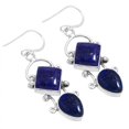 thumbnail image 1 of 925 Sterling Silver Earring Natural Lapis Handmade Jewelry, 1 of 5