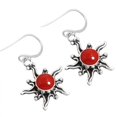thumbnail image 1 of 925 Sterling Silver Earring Red Stone Handmade Jewelry, 1 of 4