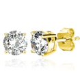 thumbnail image 1 of 925 Sterling Silver Earrings | 14K Gold-Plated Studs| AAA CZ | Hypoallergenic| 5mm, 1 of 1